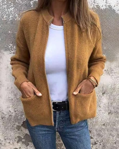 Cardigã Elegante e Quente de Mulher para a Estação de Inverno