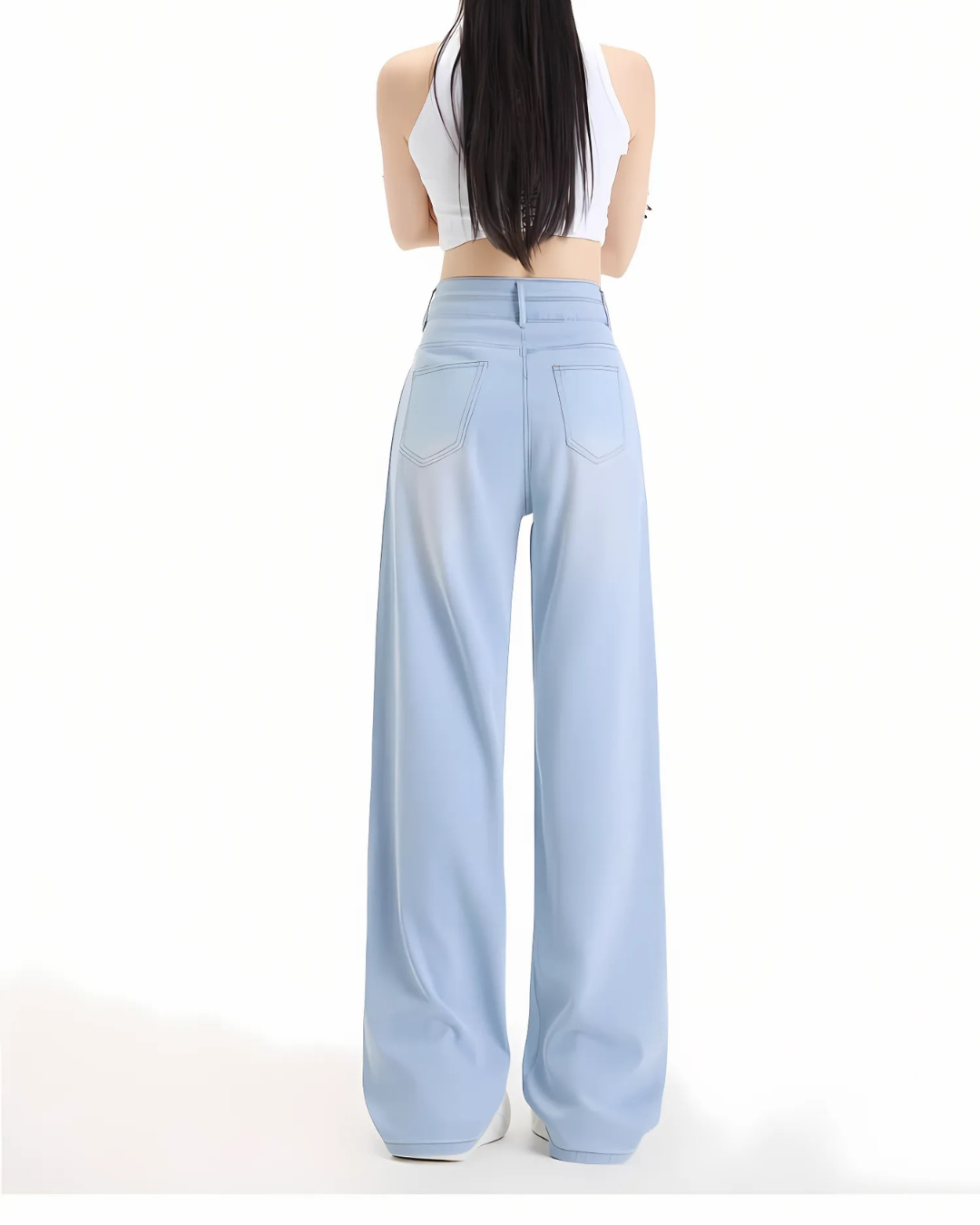 Calças Largas com Dois Botões