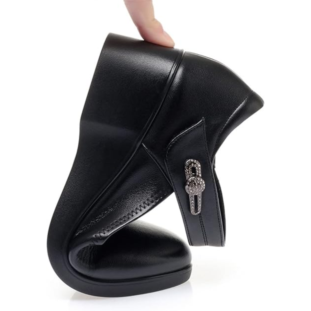 Sapatos de Salto Baixo para Mulher com Design Elegante e Ajuste Confortável