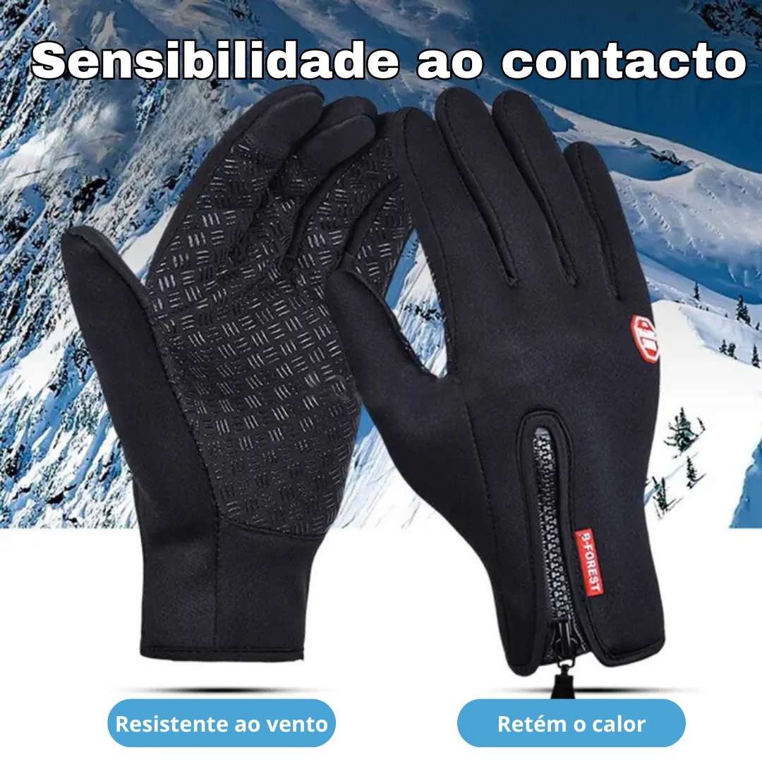 Luvas de inverno impermeáveis com sensores de visualização unissexo