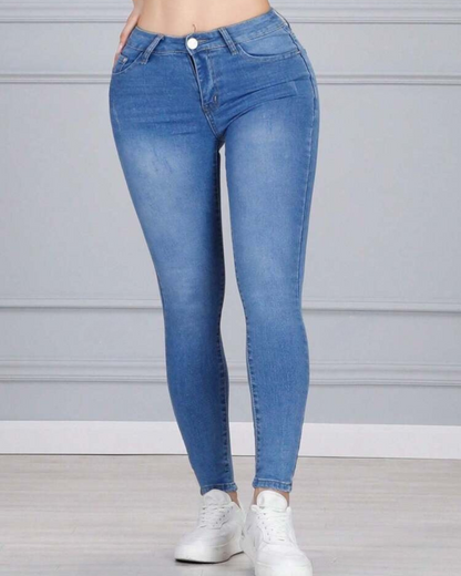 Calças de Ganga Justas com Efeito Push-up e Modelador