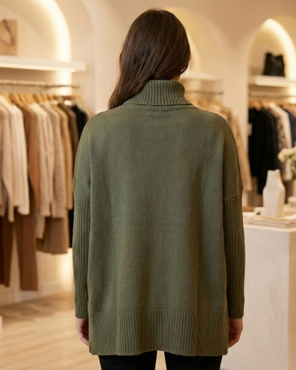 Camisola de gola alta de luxo para mulher