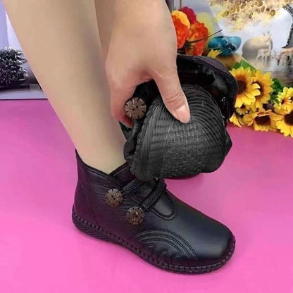Sapatos Forrados a Lã com Botões para um Ajuste Perfeito para Mulher