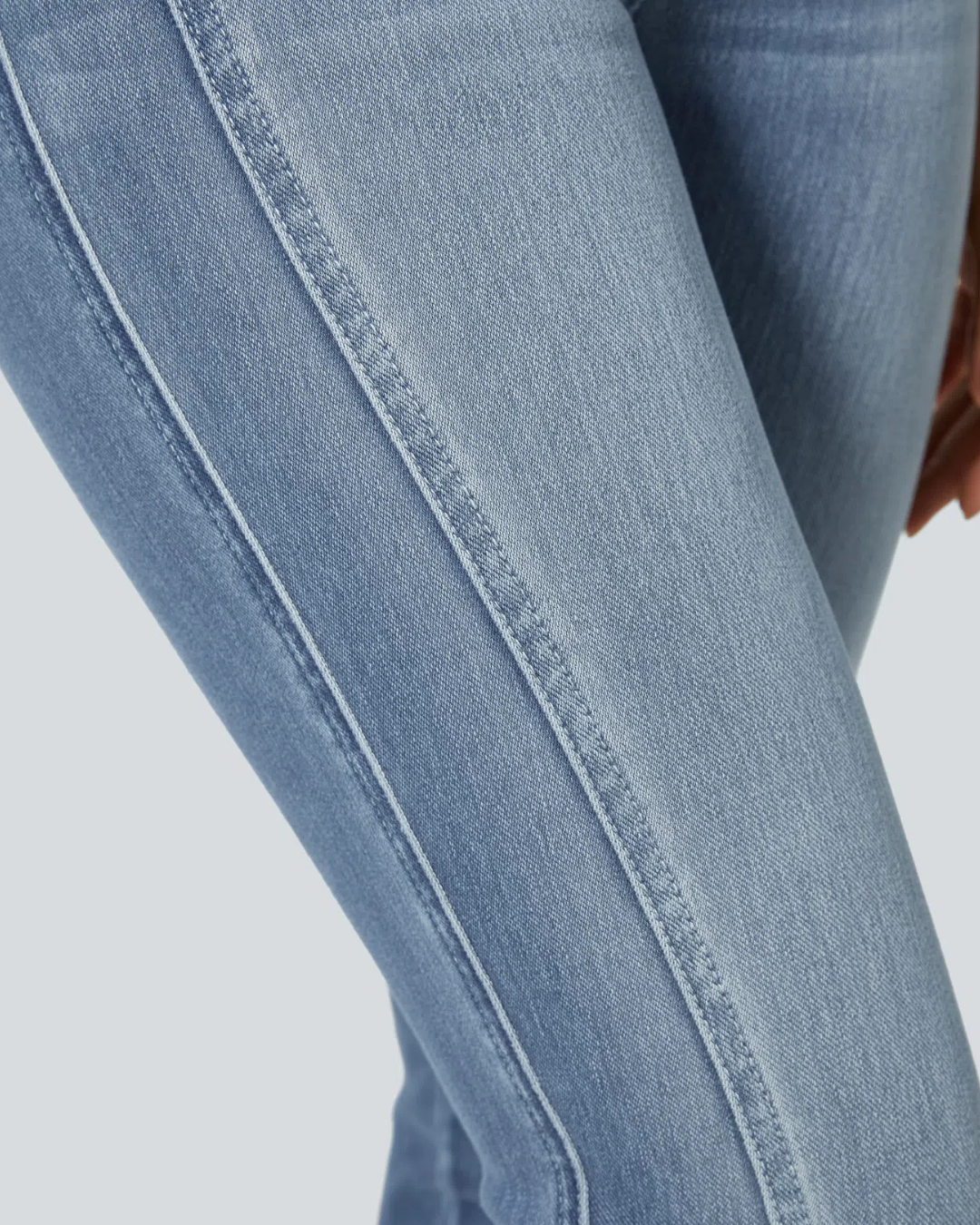 Calças de Ganga Justas em Elástico com Vários Bolsos e Fecho de Correr