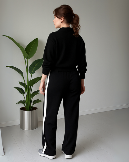 Conjunto de duas peças para mulher, estilo confortável e elegante