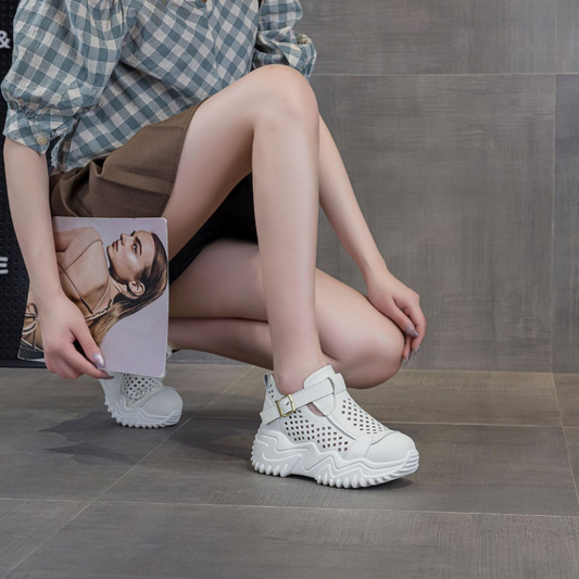 Sapatos de mulher com design respirável e plataforma antiderrapante