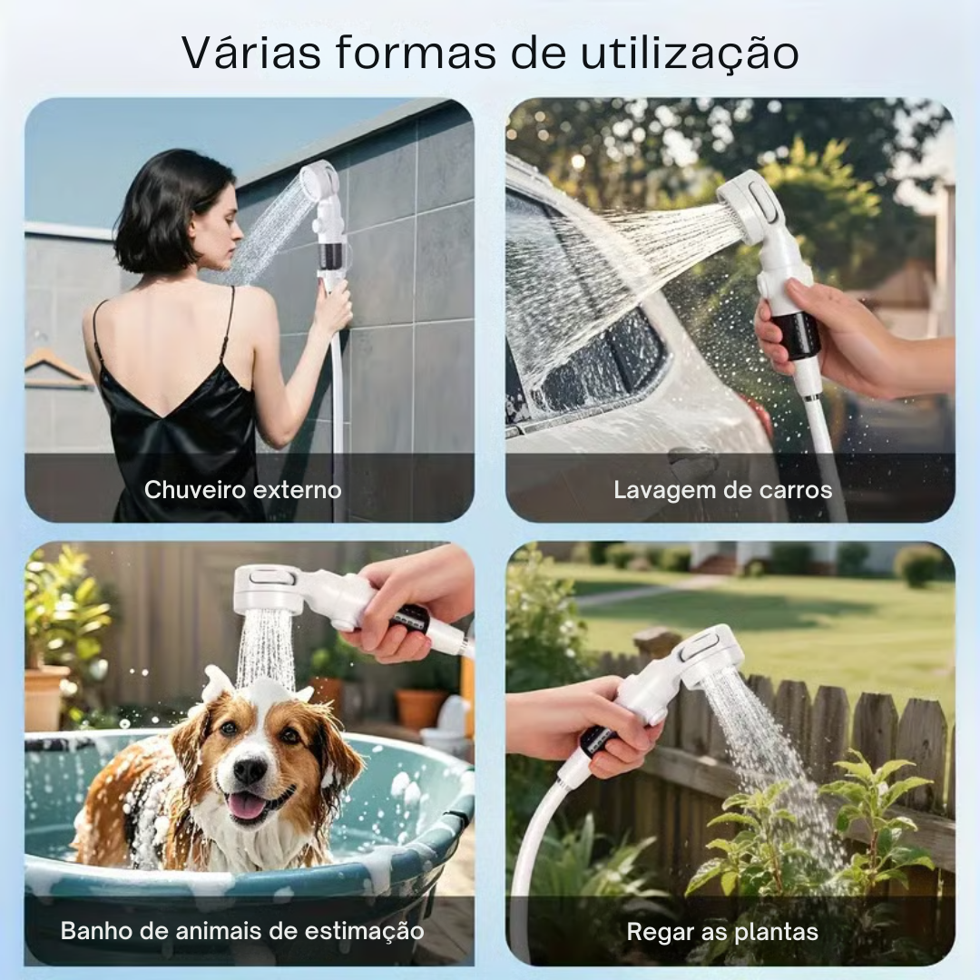 Chuveiro portátil para acampamento