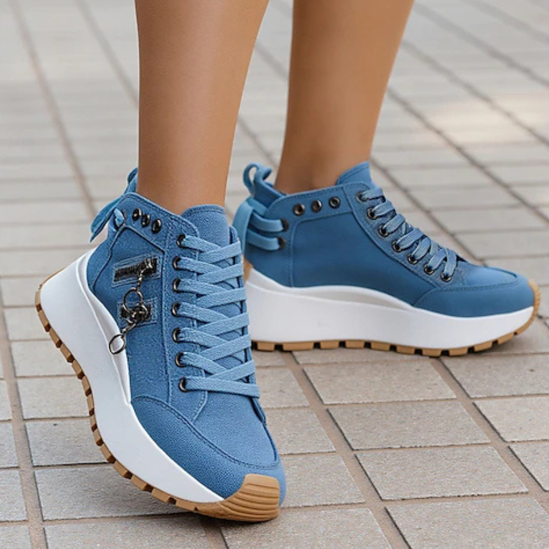 Sapatos casuais para mulher com sola alta ergonómica