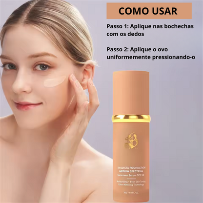 Base Líquida Hidratante 4 em 1 com Corretor e FPS 50+ de Longa Duração