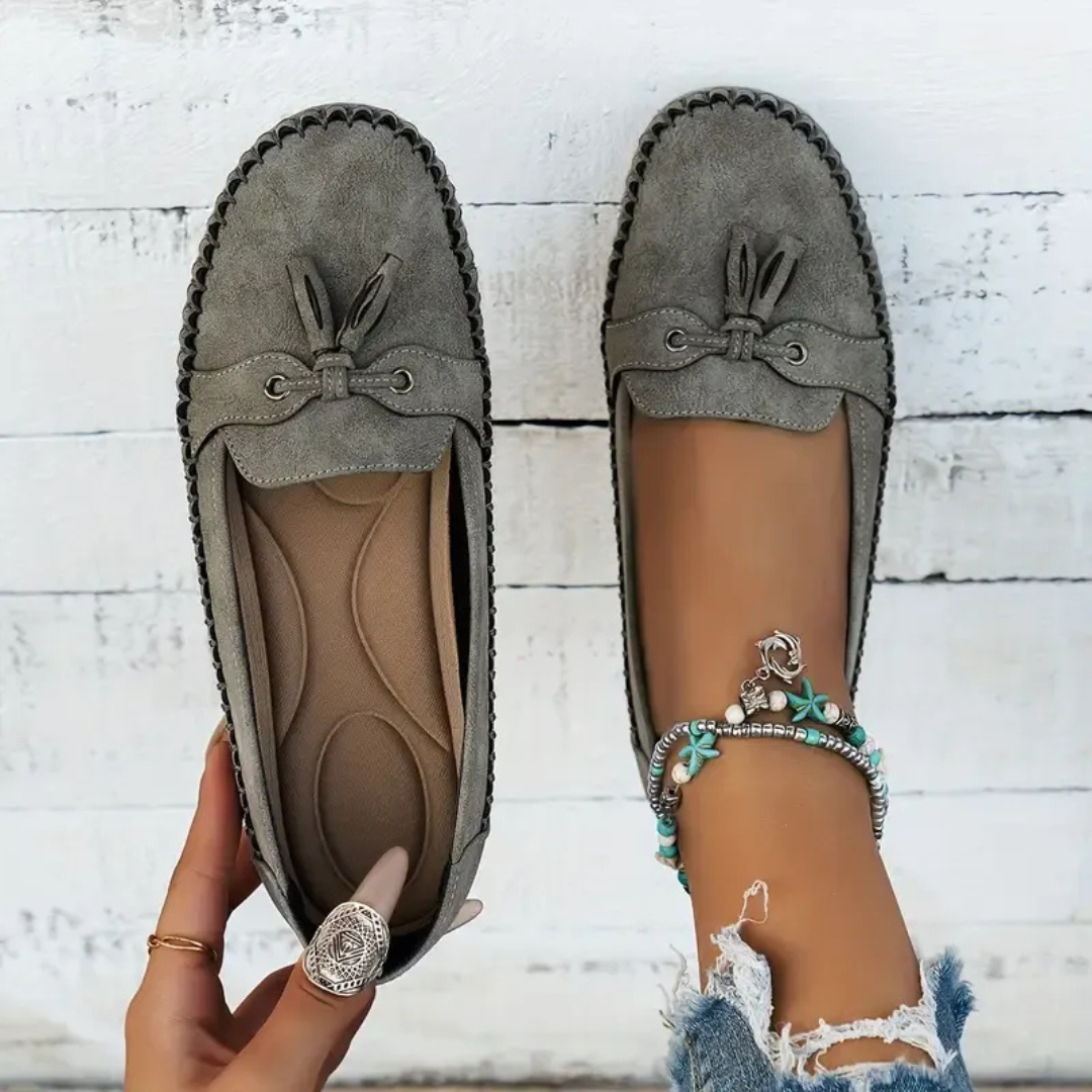 Mocassins de Mulher Macios e Confortáveis de Estilo Vintage com Laço