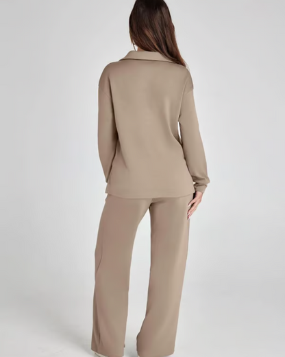 Conjunto Feminino de 2 Peças - Roupa Casual com Moletom de Manga Longa