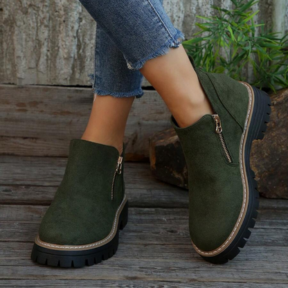 Botas de Cano Curto com Fecho de Correr para Mulher