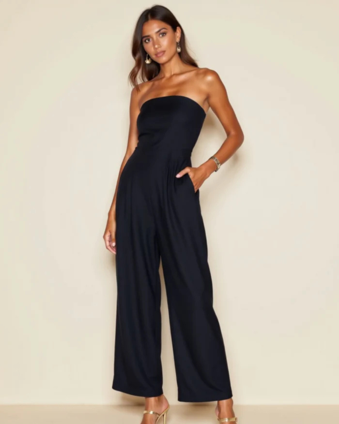 Macacão Tomara que Caia sem Alças Elegante com Design Amplo e Sofisticado