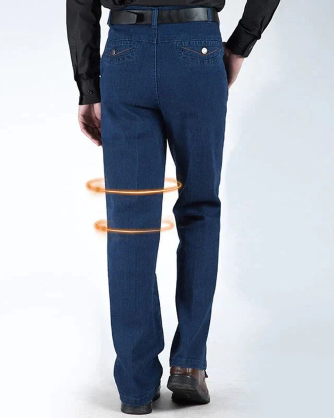 Calças de ganga justas de cintura alta para homem