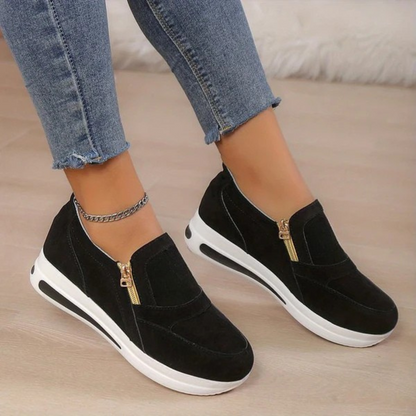 Sapatos Leves e Confortáveis com Fechos Laterais para Mulher