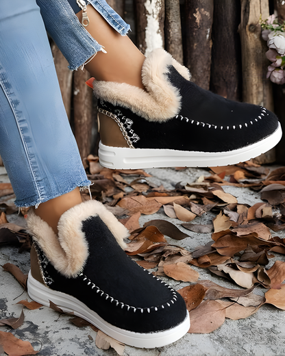 Botas de inverno com isolamento térmico e segurança antiderrapante para mulher