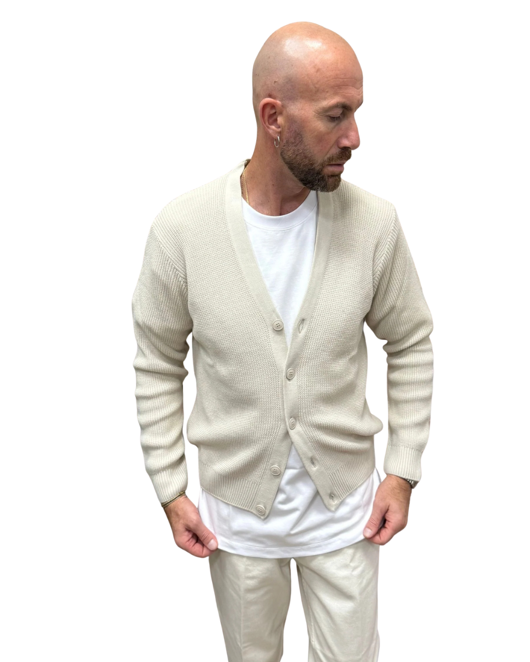 Cardigã de Malha Clássico para Homem