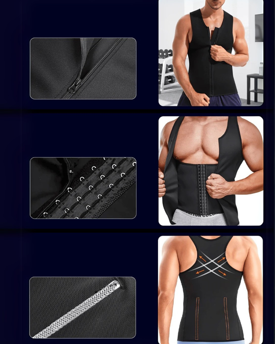 Camisa cinta com dupla compressão para homem