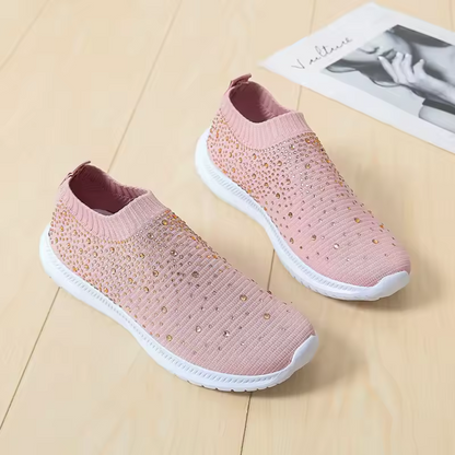 Sapatilhas Slip-on para Mulher com Brilhantes e Estilo Casual