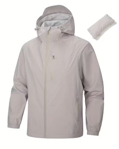 Casaco leve multifuncional impermeável com capuz