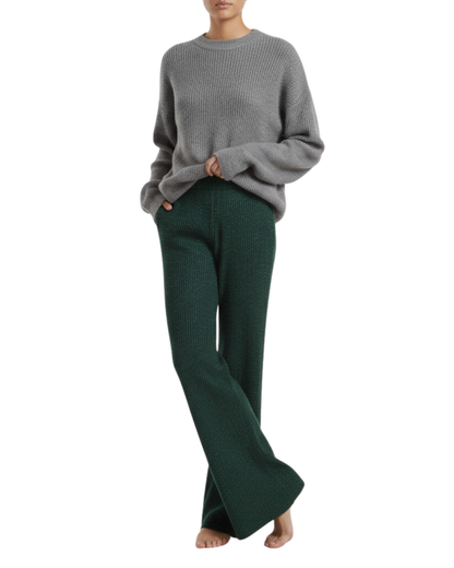 Calças de Perna Larga com Toque de Brilho para Mulher