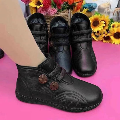 Sapatos Forrados a Lã com Botões para um Ajuste Perfeito para Mulher