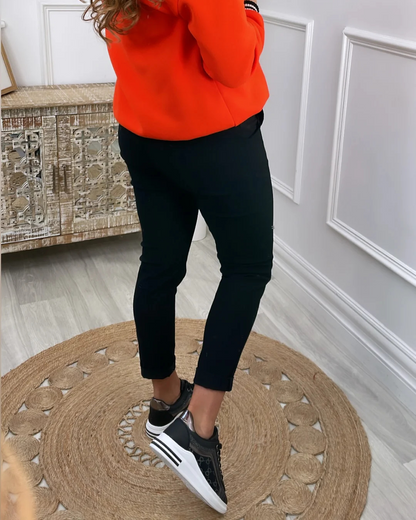 Joggers para mulher com cintura ajustável e bolsos funcionais