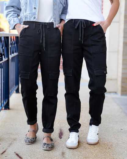 Calças Desportivas de Cintura Subida com Punhos de Carga para Mulher