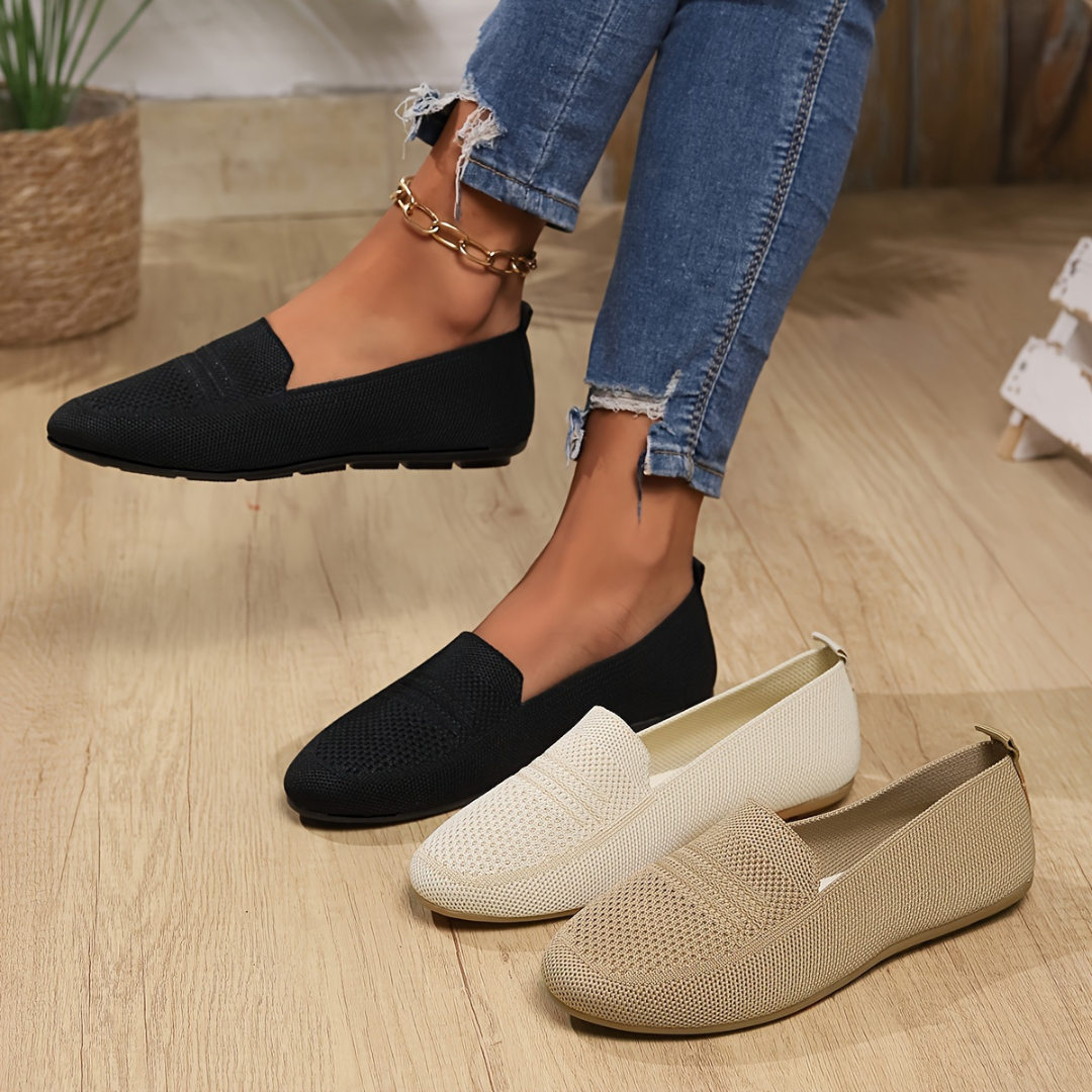 Sapatos Fechados de Tecido Unicolor para Mulher