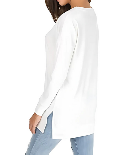 Camisola de Manga Comprida e Folgada para um Estilo Casual e Confortável