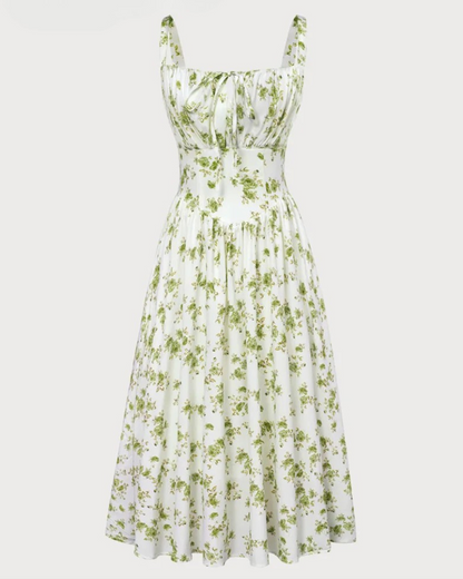 Vestido Floral com Cintura de Espartilho para Maior Ajuste e Bolsos Laterais para Mulher