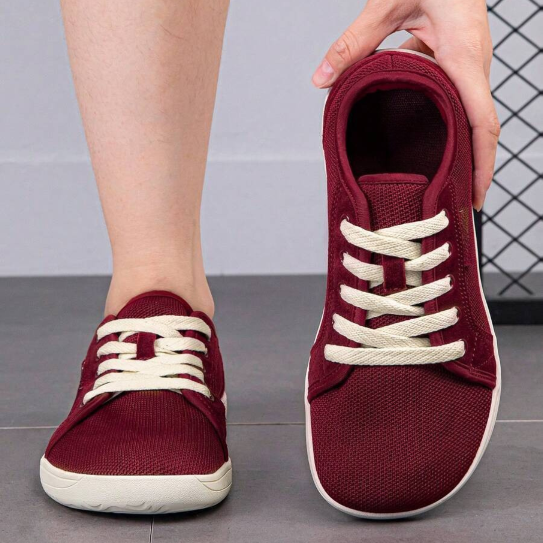 Sapatos casuais femininos fechados em tecido de uma só cor