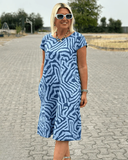 Vestido curto Boho solto e justo