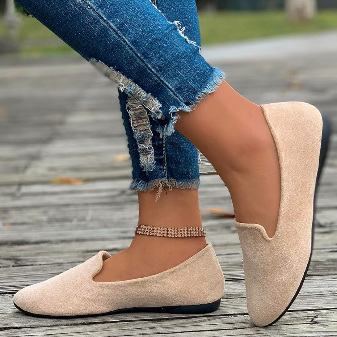 Sapatos Confortáveis de Biqueira Redonda com Sola de Plástico Leve