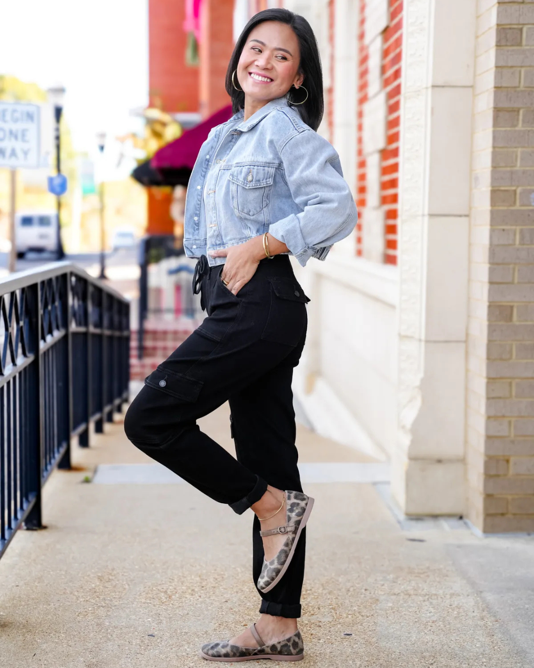 Calças Desportivas de Cintura Subida com Punhos de Carga para Mulher