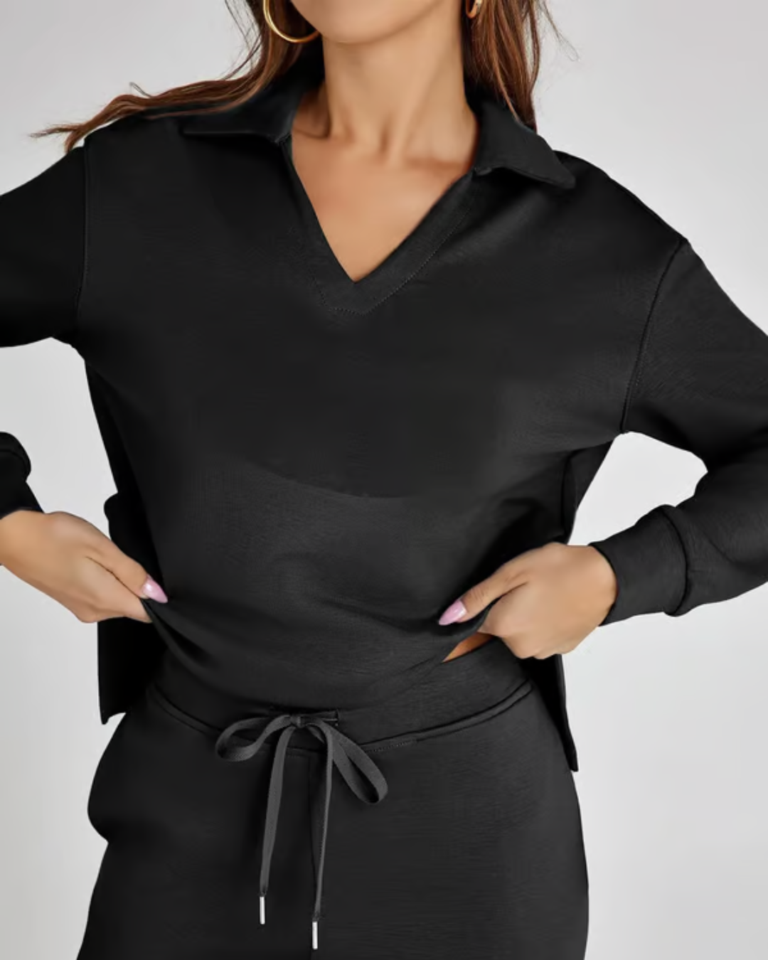 Conjunto Feminino de 2 Peças - Roupa Casual com Moletom de Manga Longa