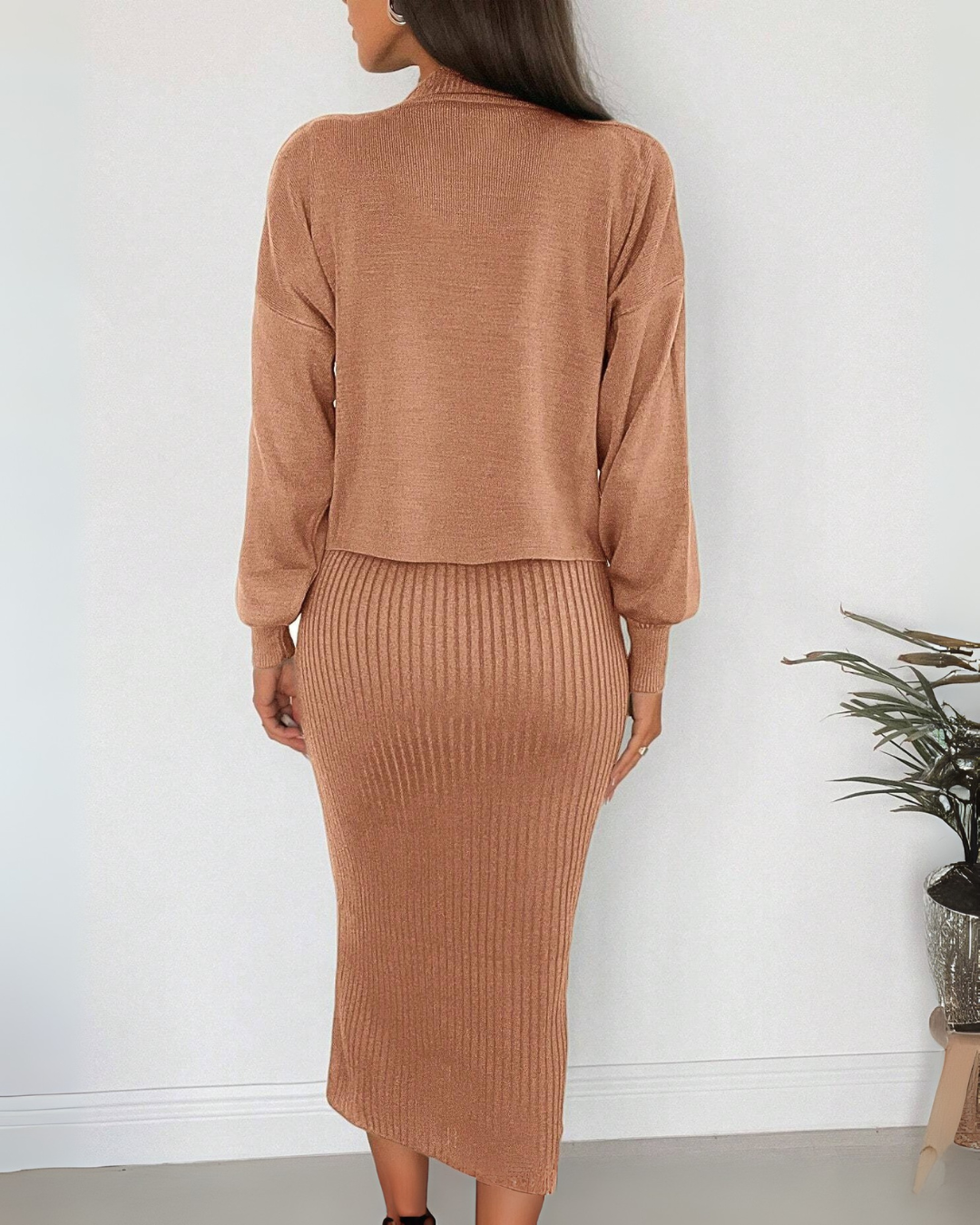 Conjunto de Suéter de Duas Peças Estilo Casual e Versátil para mulher