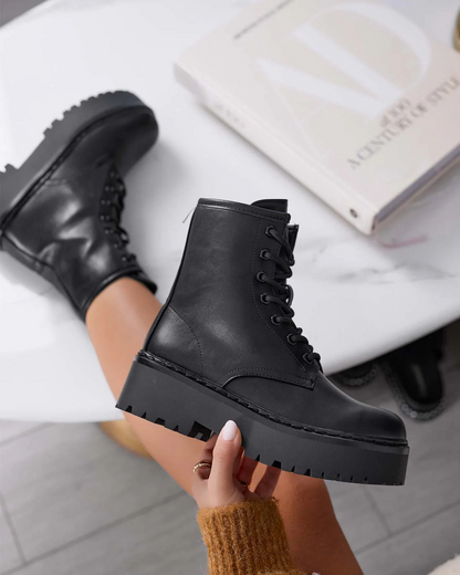 Botins Femininos de Salto Alto com Cordões para Mulher