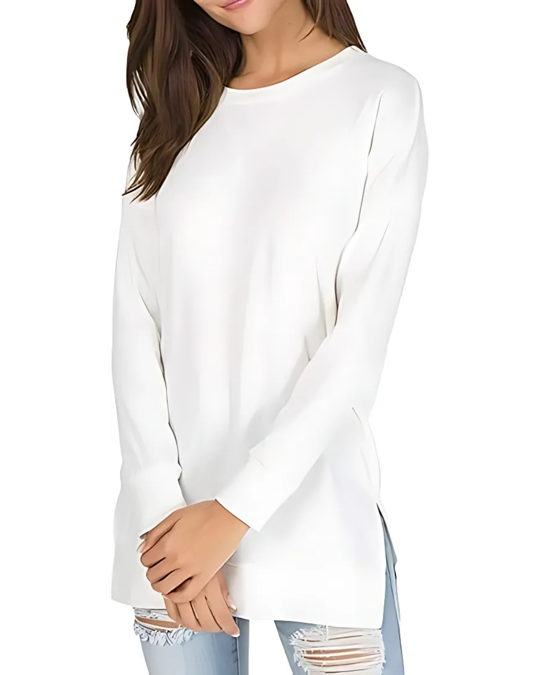 Camisola de Manga Comprida e Folgada para um Estilo Casual e Confortável