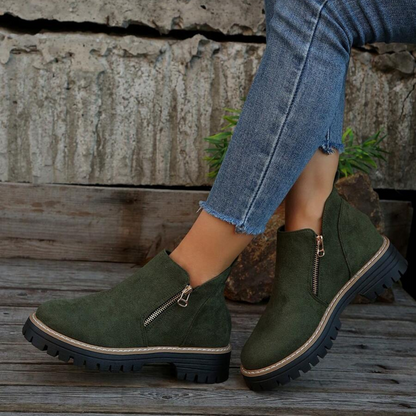 Botas de Cano Curto com Fecho de Correr para Mulher