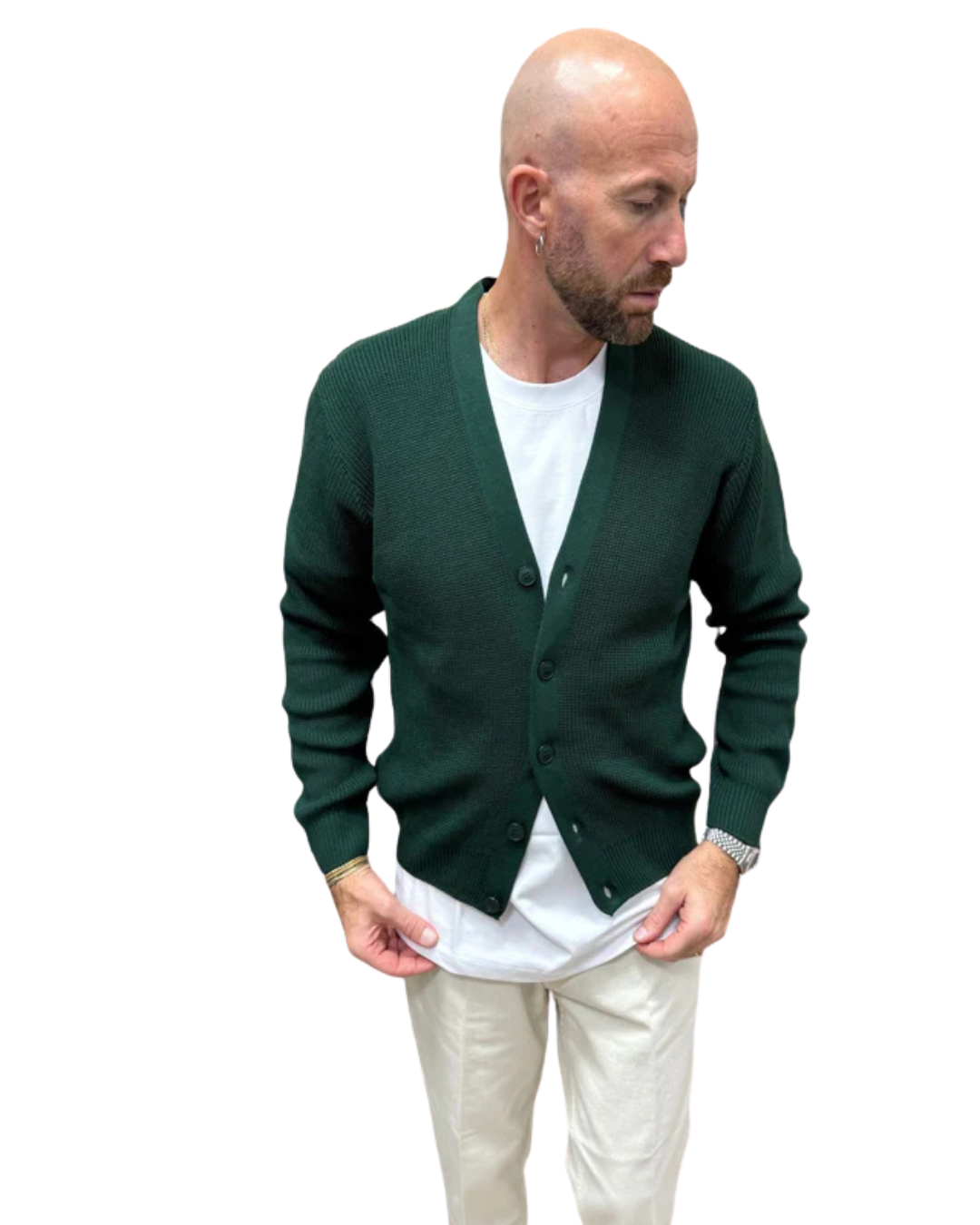 Cardigã de Malha Clássico para Homem
