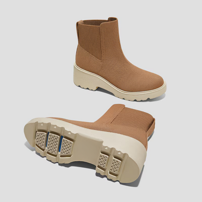 Botas slip-on impermeáveis com sola alta antiderrapante para mulher