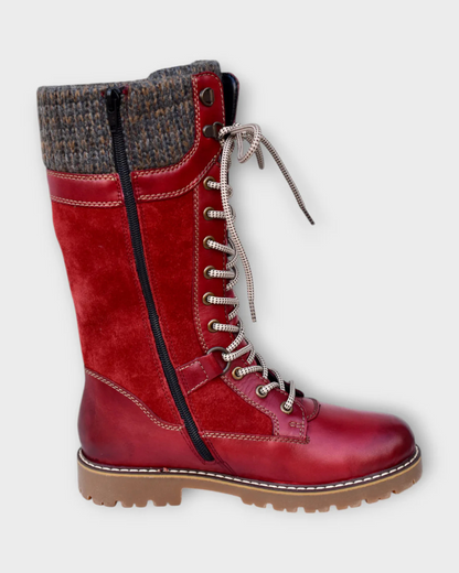 Botas Altas de Couro com Fecho Lateral Unissexo