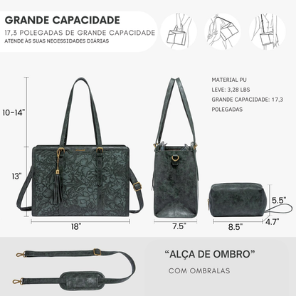 Bolsa feminina vintage de couro para laptop®