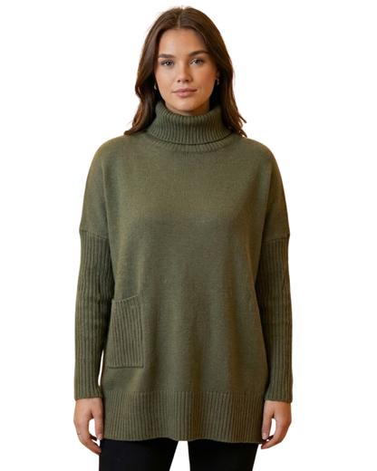 Camisola de gola alta de luxo para mulher