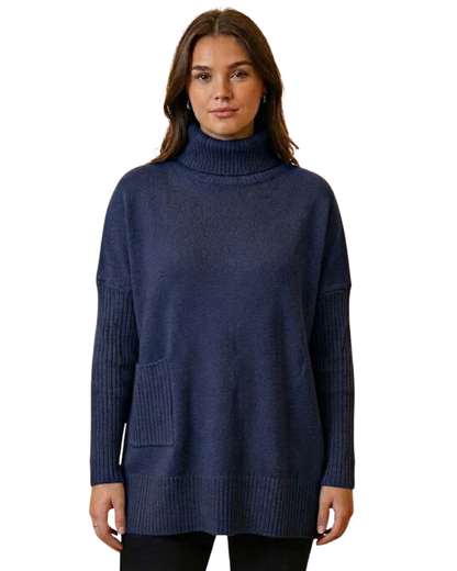 Camisola de gola alta de luxo para mulher