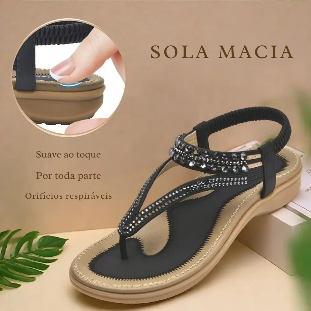 Sandálias de couro com sola ortopédica