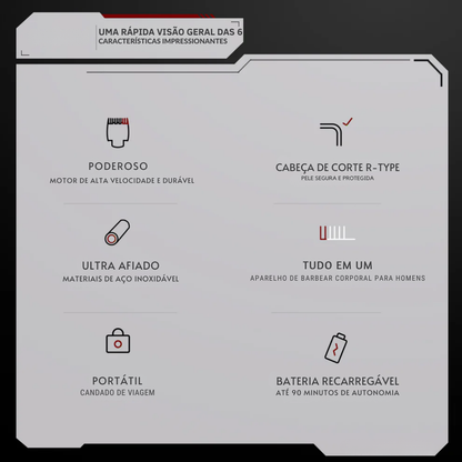 Máquina de barbear elétrica recarregável resistente à água para todo o corpo