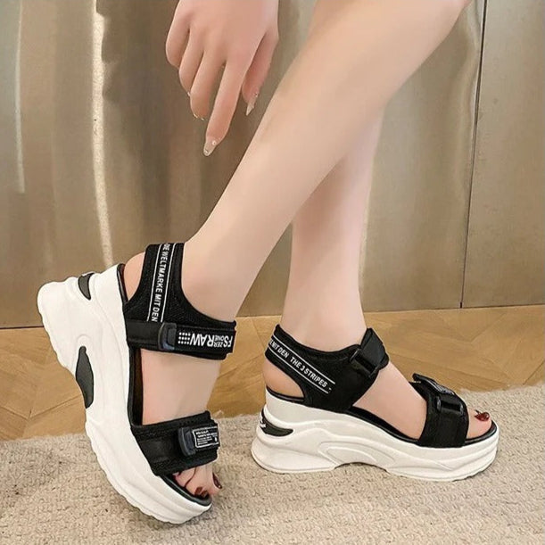 Sandálias ortopédicas com cunha para mulher